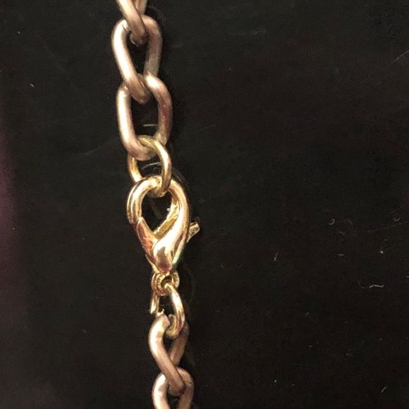 Long Gold Chain Overlap Statement Necklace Set - Picture 3 of 3